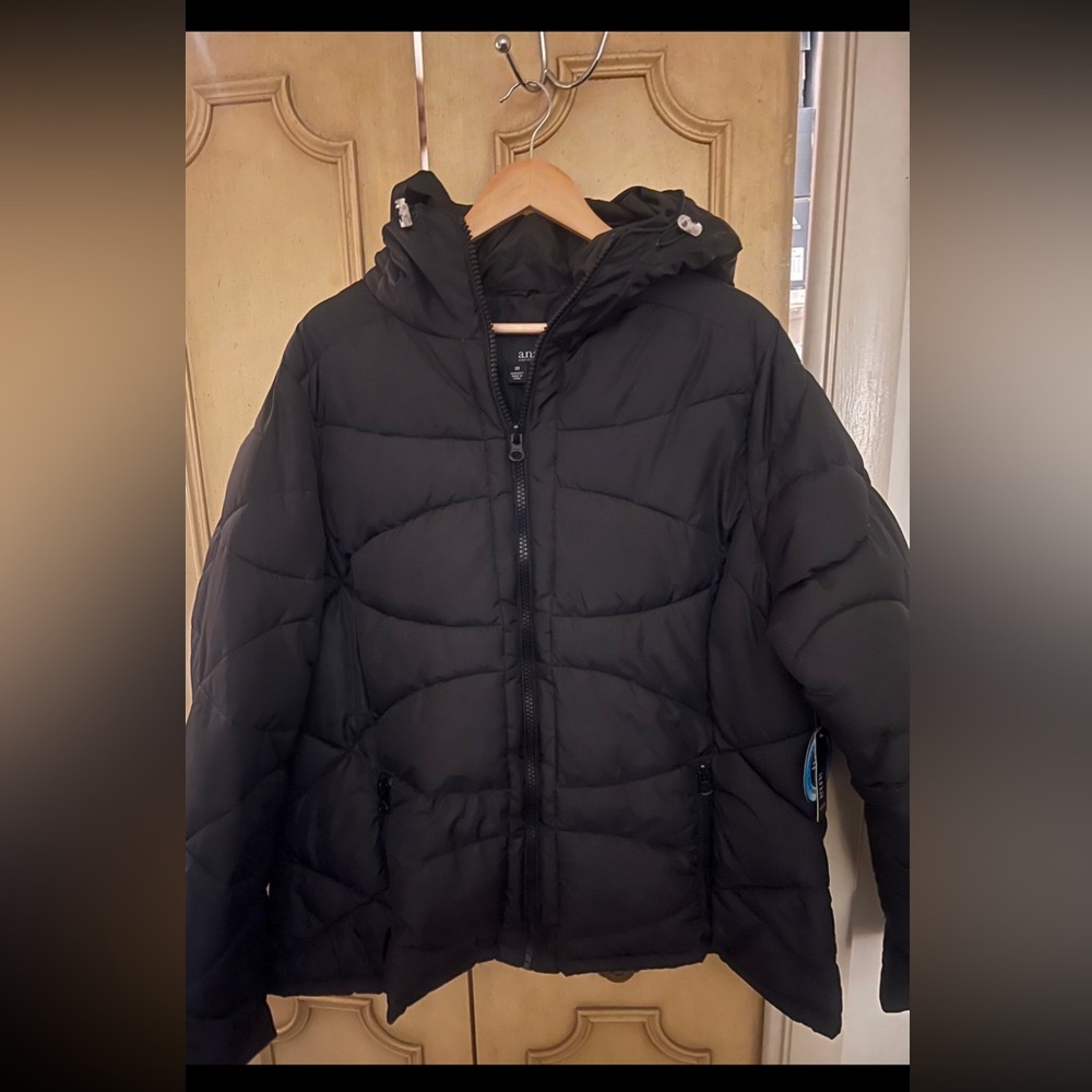 a.n.a Black Puffer Jacket